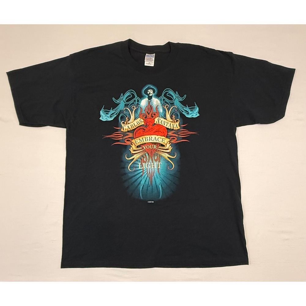 Carlos Santana Embrace Your Light Tour T Shirt Black Size XL 2005 Concert Music - Picture 1 of 9